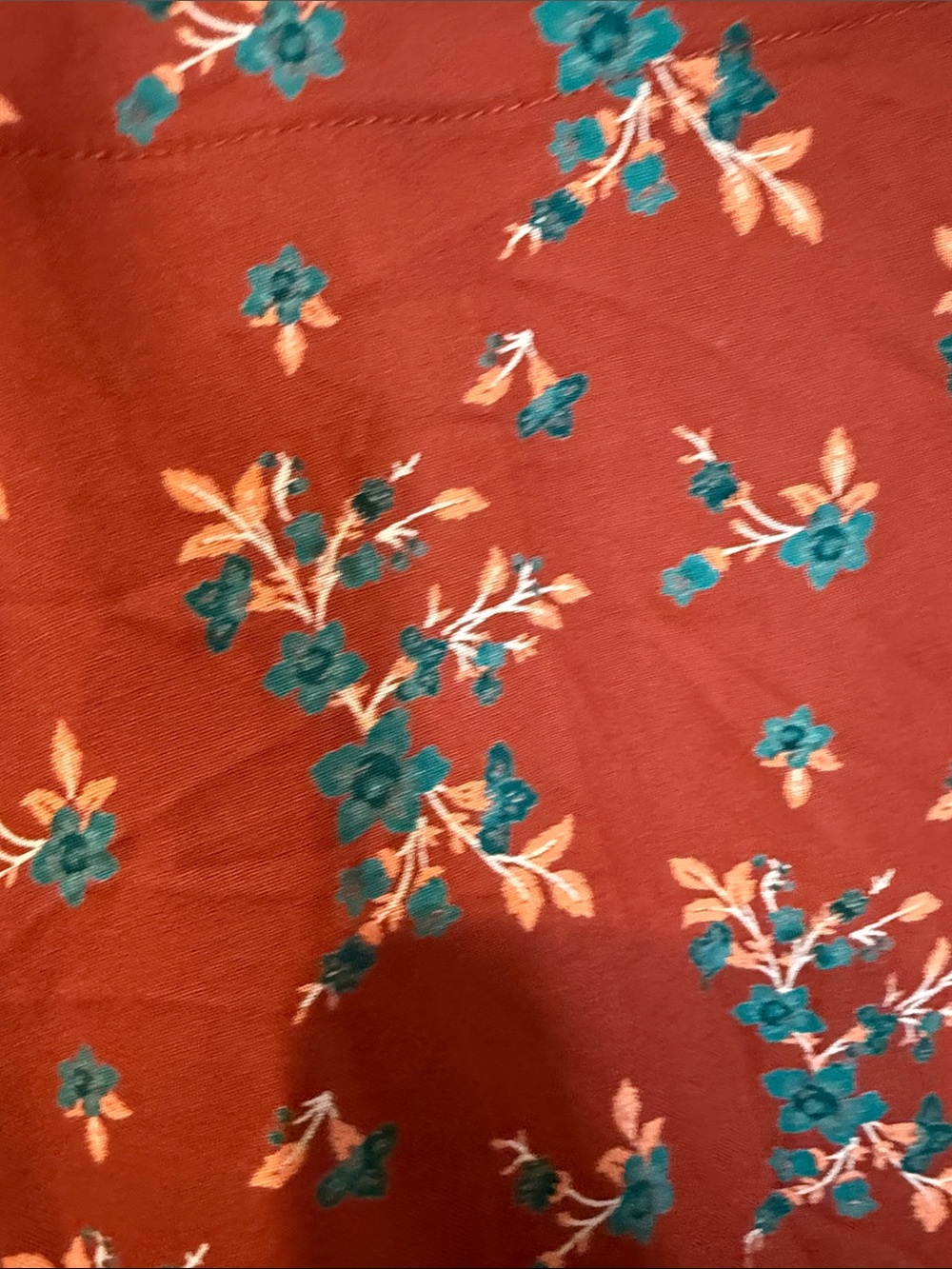 Women’s Floral Tiered Cardigan - Rust Red - Picture 5 of 5